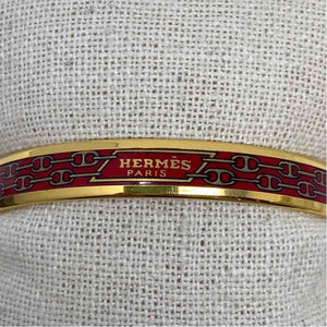 Pre-Owned Hermes Red Enamel Designer Jewelry