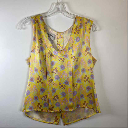 Pre-Owned Chanel Yellow Silk Women Size S Designer Clothes