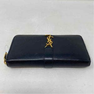 Pre-Owned Saint Laurent Black Leather Designer Wallet