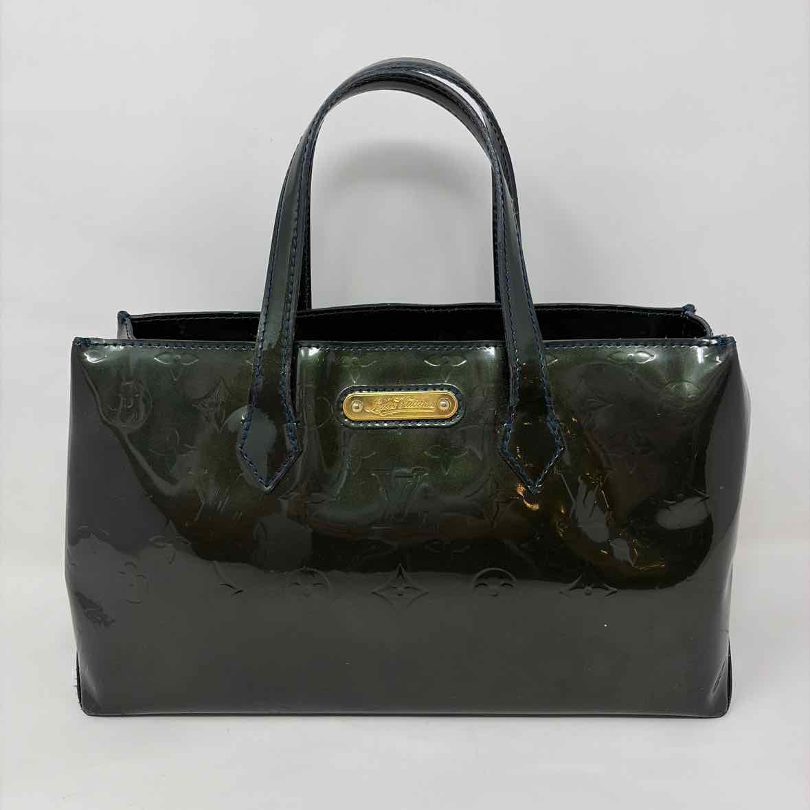 Pre-Owned Louis Vuitton Green Patent Designer Handbag