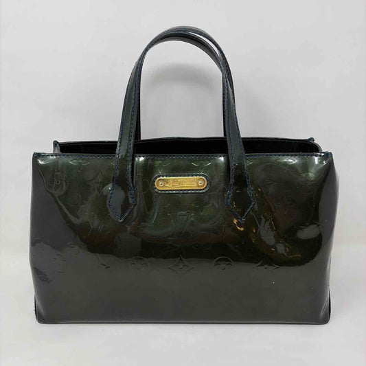 Pre-Owned Louis Vuitton Green Patent Designer Handbag
