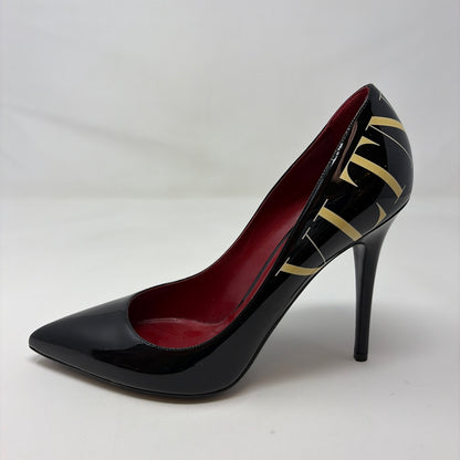 Pre-Owned Valentino Black Patent Shoe Size 8.5 Designer Shoes