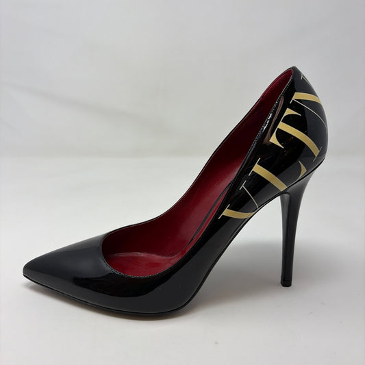 Pre-Owned Valentino Black Patent Shoe Size 8.5 Designer Shoes