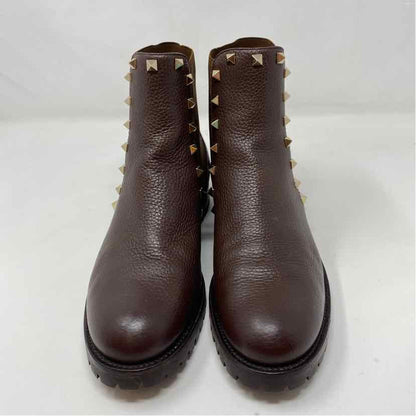 Pre-Owned Valentino Brown Leather Shoe Size 8.5 Designer Shoes