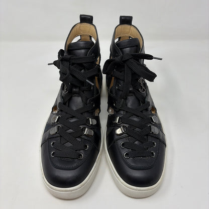 Pre-Owned Christian Louboutin Black Leather Shoe Size 9 Designer Shoes