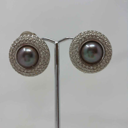 Pre-Owned Christian Dior Grey Pearls Designer Jewelry