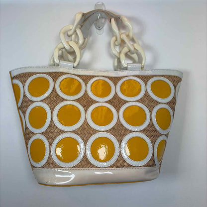 Pre-Owned Pa- Tou-Tou Yellow Multi Woven Handbag