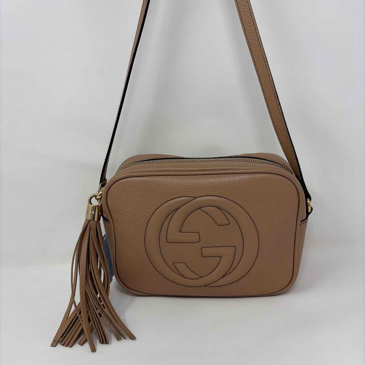 Pre-Owned Gucci Tan Leather Designer Handbag