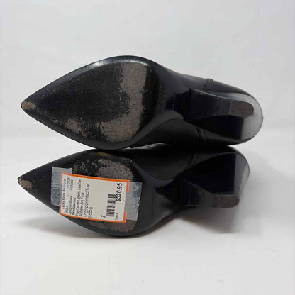Pre-Owned Saint Laurent Black Leather Shoe Size 7 Designer Shoes