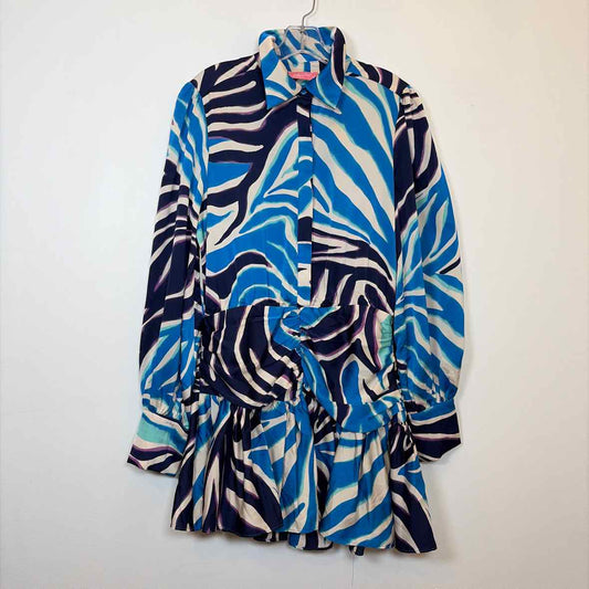 Pre-Owned Size L Lilly's Kloset Blue Multi Casual Dress