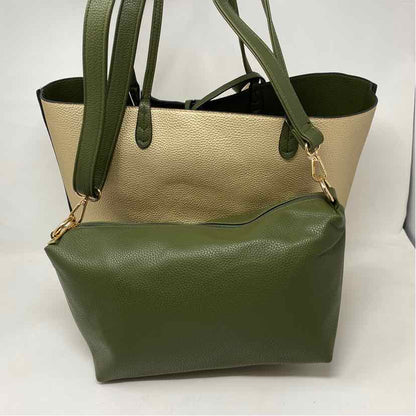Boutique Olive/Gold faux leather Handbag