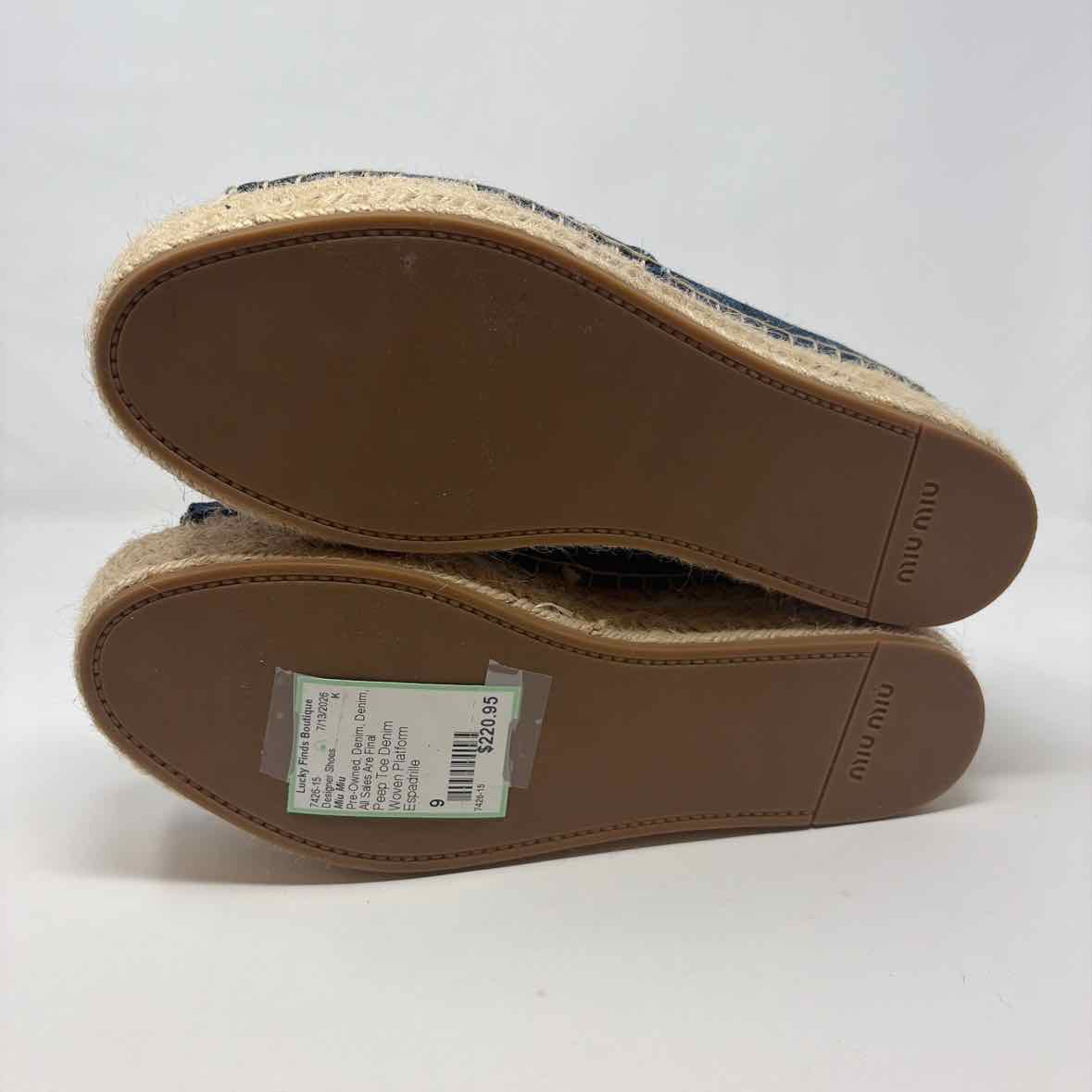 Pre-Owned Miu Miu Denim Denim Shoe Size 9 Designer Shoes