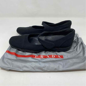 Pre-Owned Prada Black Fabric Shoe Size 6.5 Designer Shoes