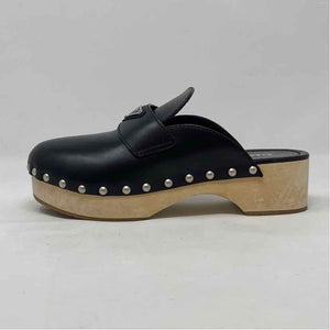 Pre-Owned Prada Black Leather Shoe Size 9.5 Designer Shoes