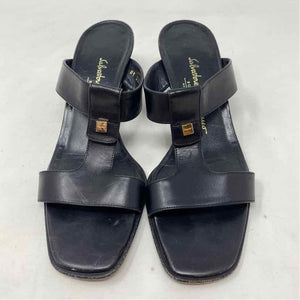 Pre-Owned Salvatore Ferragamo Black Leather Shoe Size 7.5 Designer Shoes