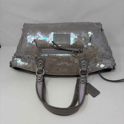Pre-Owned Coach Silver Sequined Handbag