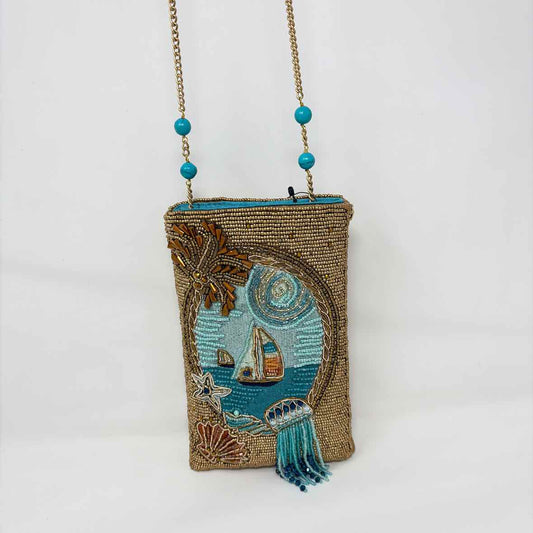Pre-Owned Mary Frances Gold Multi Beaded Handbag