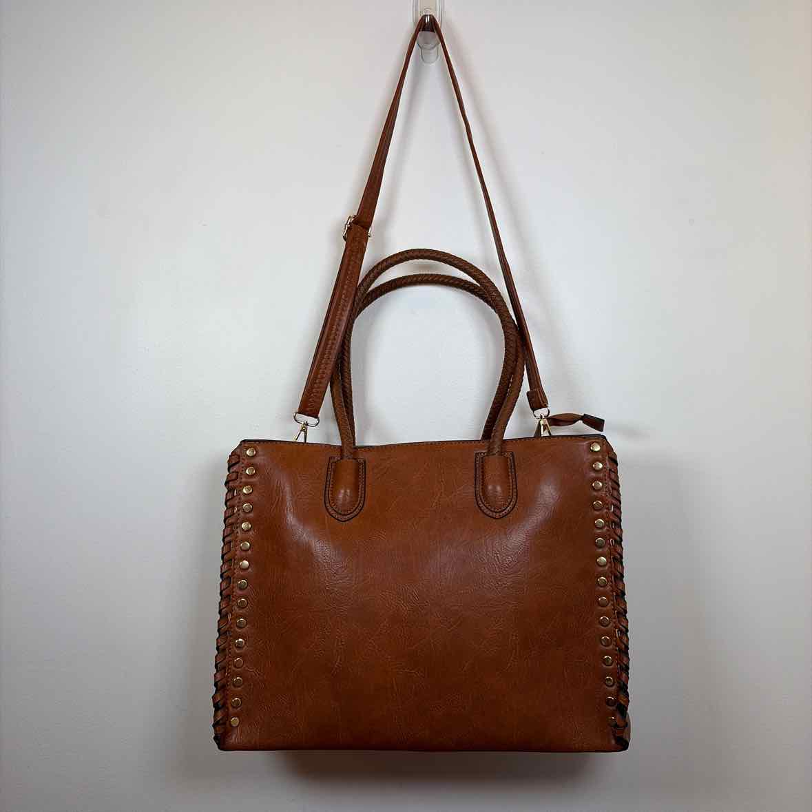 Boutique Cognac faux leather Handbag