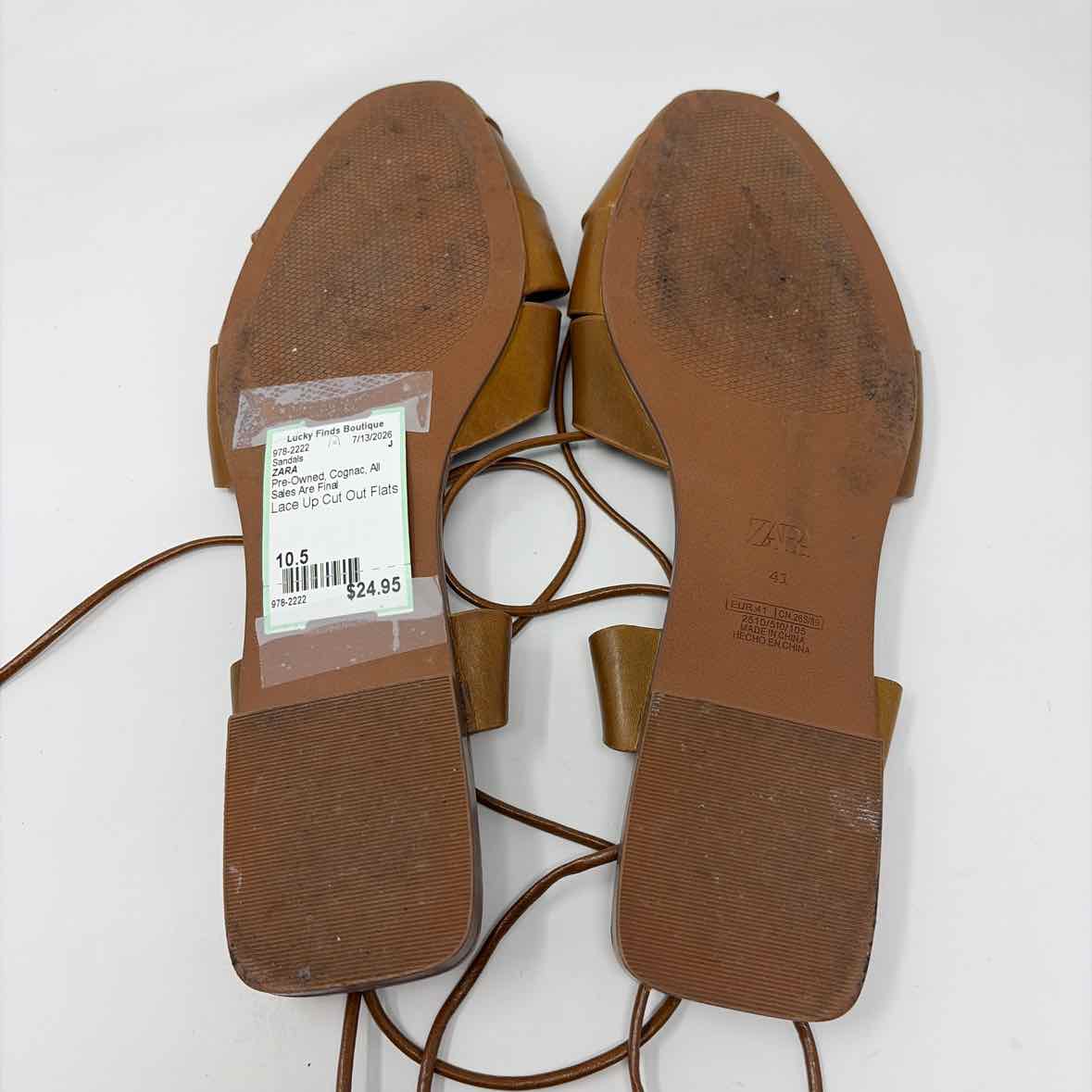 Pre-Owned Shoe Size 10.5 ZARA Cognac Sandals