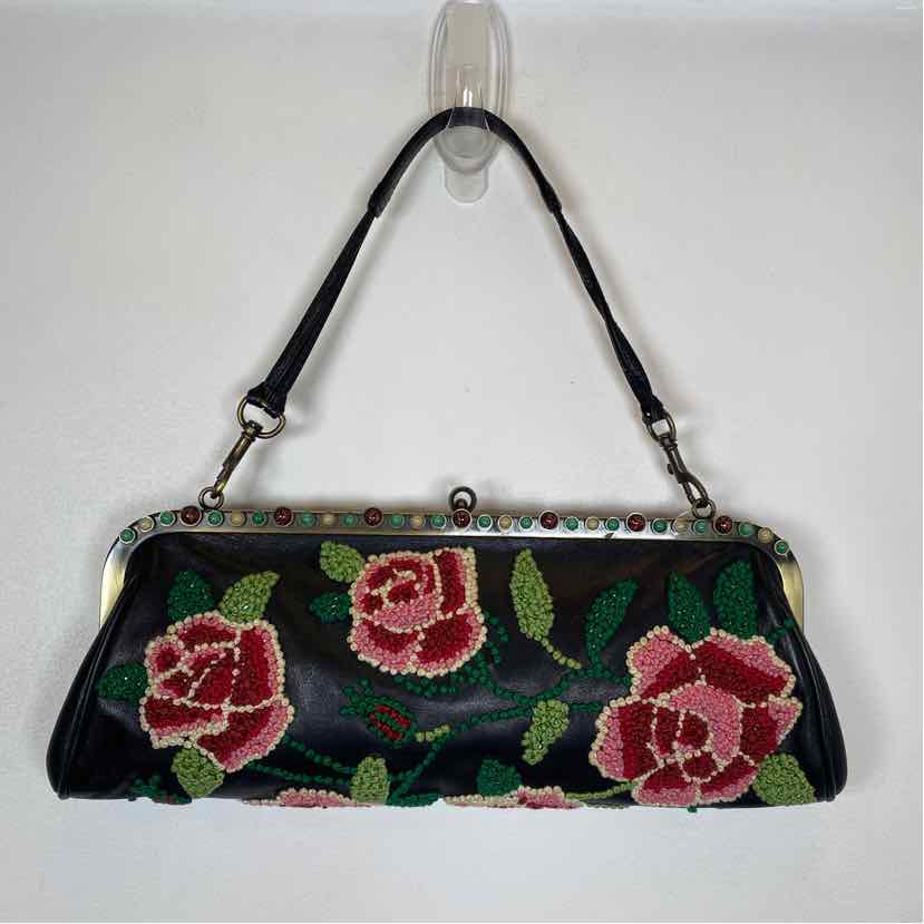 Pre-Owned Isabel Fiore Black Floral faux leather Handbag