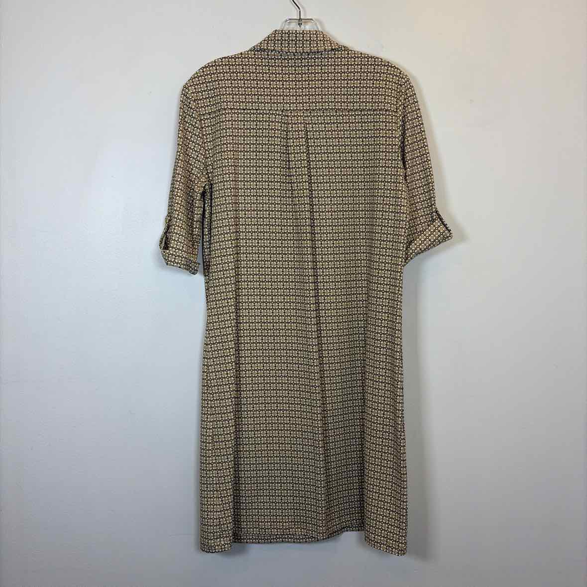 Pre-Owned Size M J McLaughlin Brown Print Casual Dress