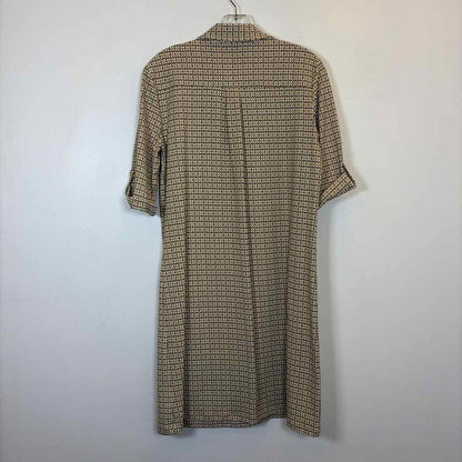 Pre-Owned Size M J McLaughlin Brown Print Casual Dress