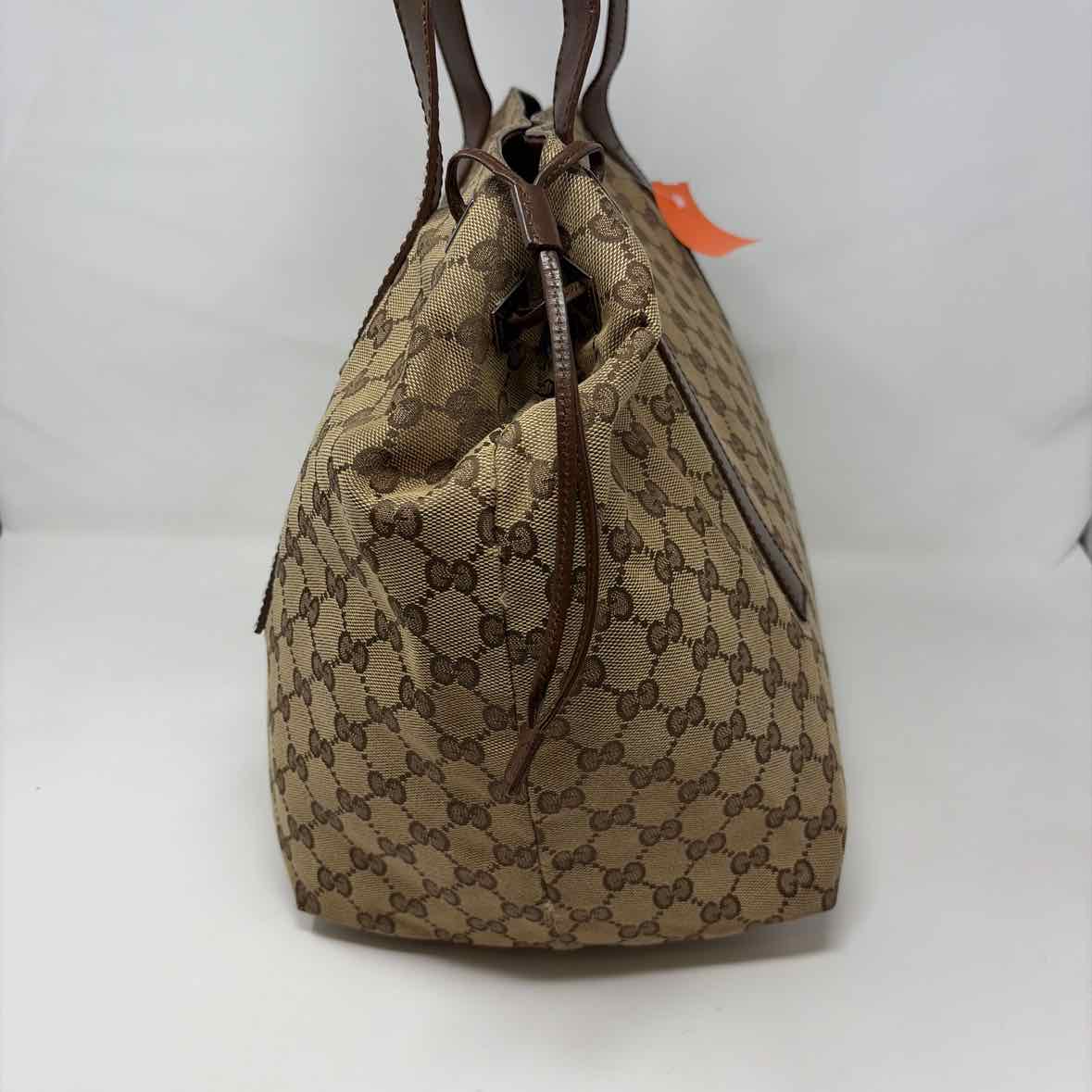 Pre-Owned Gucci Brown Fabric Designer Handbag