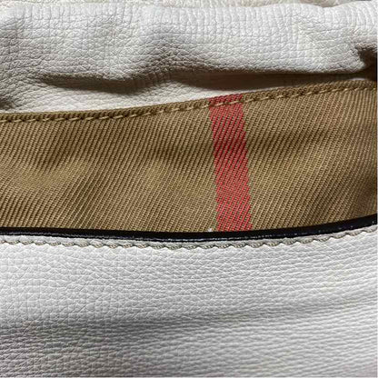 Pre-Owned Burberry White Leather Designer Handbag