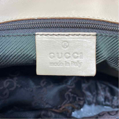 Pre-Owned Gucci Cream Canvas Designer Handbag
