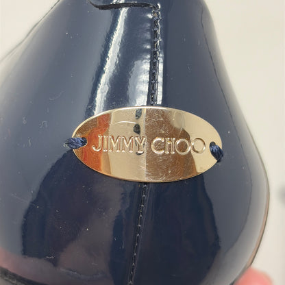 Pre-Owned Jimmy Choo Navy Patent Shoe Size 9 Designer Shoes