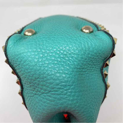 Pre-Owned Valentino Turqouise Leather Designer Handbag