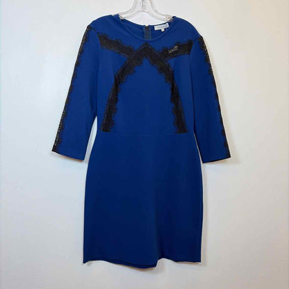 Pre-Owned Size 3/S Sandro Black/Blue Casual Dress