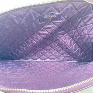 Pre-Owned Chanel Purple Leather Designer Handbag