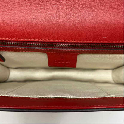 Pre-Owned Gucci Red Leather Designer Handbag