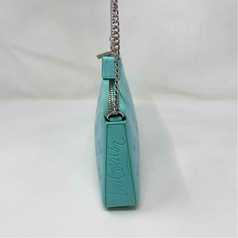 Pre-Owned Christian Louboutin Turqouise Leather Designer Handbag