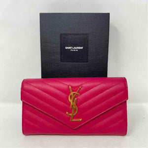 Pre-Owned Saint Laurent Pink Leather Designer Wallet