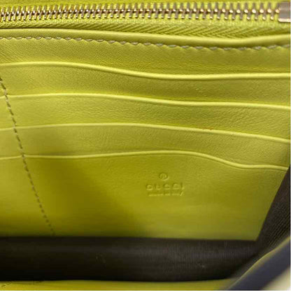Pre-Owned Gucci Chartreuse Leather Designer Handbag