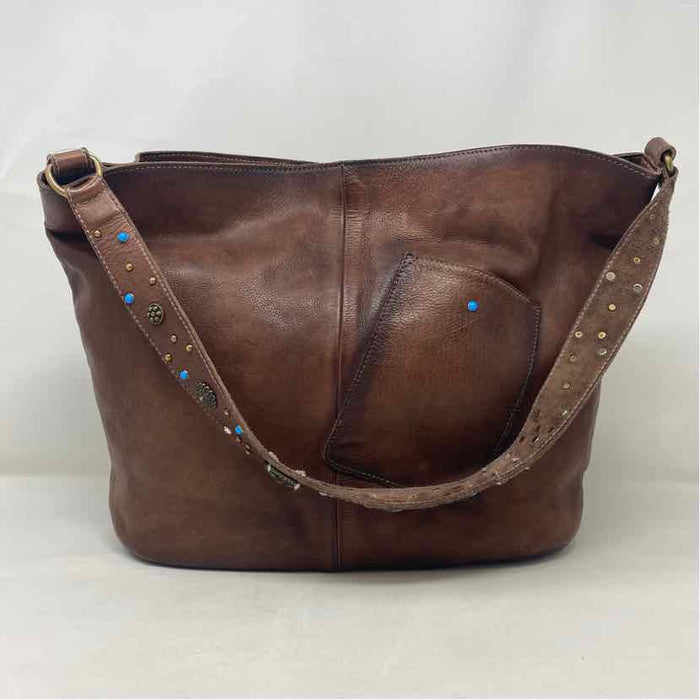 Pre-Owned Lattico Brown Leather Handbag