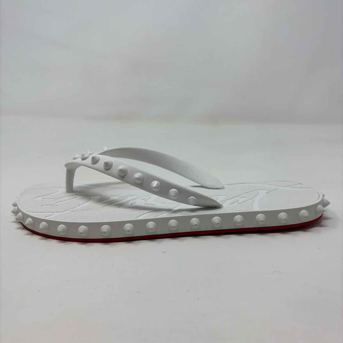 Pre-Owned Christian Louboutin White Rubber Shoe Size 7.5 Designer Shoes