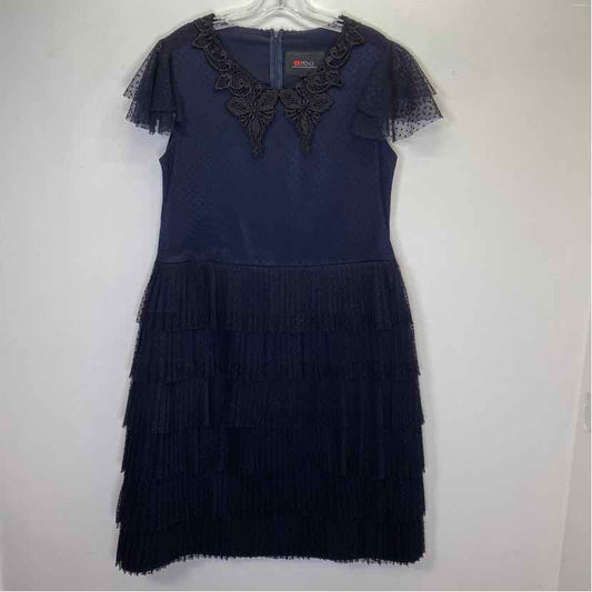 Pre-Owned Size 14/L Expeno Black Polka Dot Casual Dress