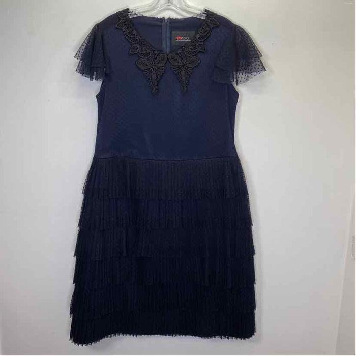 Pre-Owned Size 14/L Expeno Black Polka Dot Casual Dress