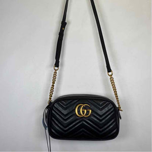 Pre-Owned Gucci Black Leather Designer Handbag