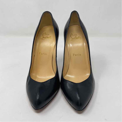 Pre-Owned Christian Louboutin Black Leather Shoe Size 6.5 Designer Shoes