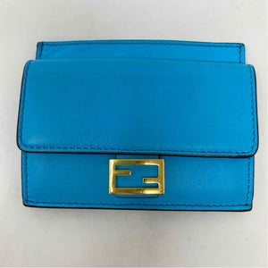 Pre-Owned Fendi Turqouise Leather Designer Wallet