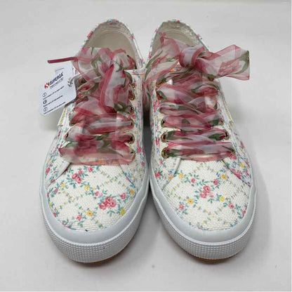 Pre-Owned Shoe Size 9 Superga White Floral Sneaker