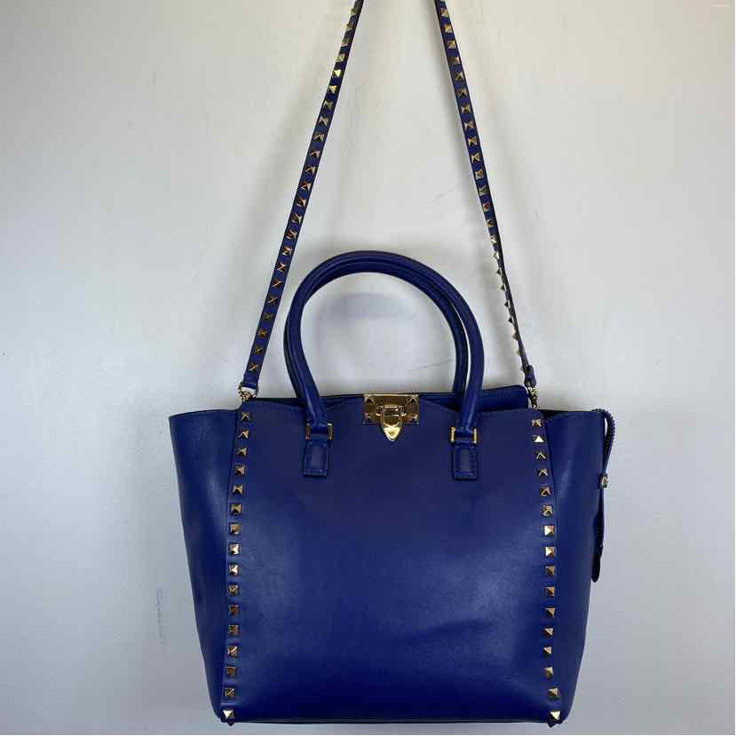 Pre-Owned Valentino Blue Leather Designer Handbag