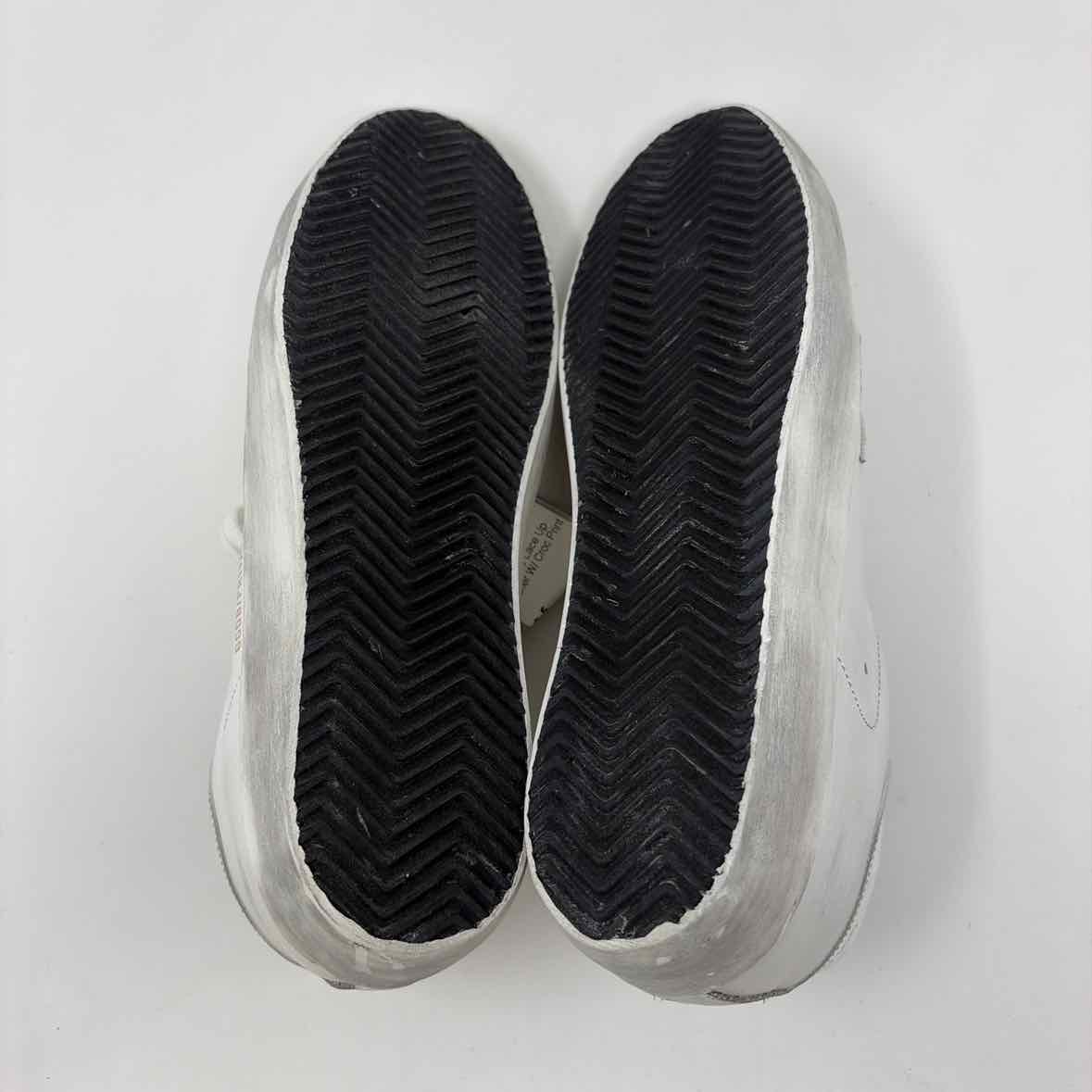 Pre-Owned Golden Goose White Leather Shoe Size 9.5 Designer Shoes
