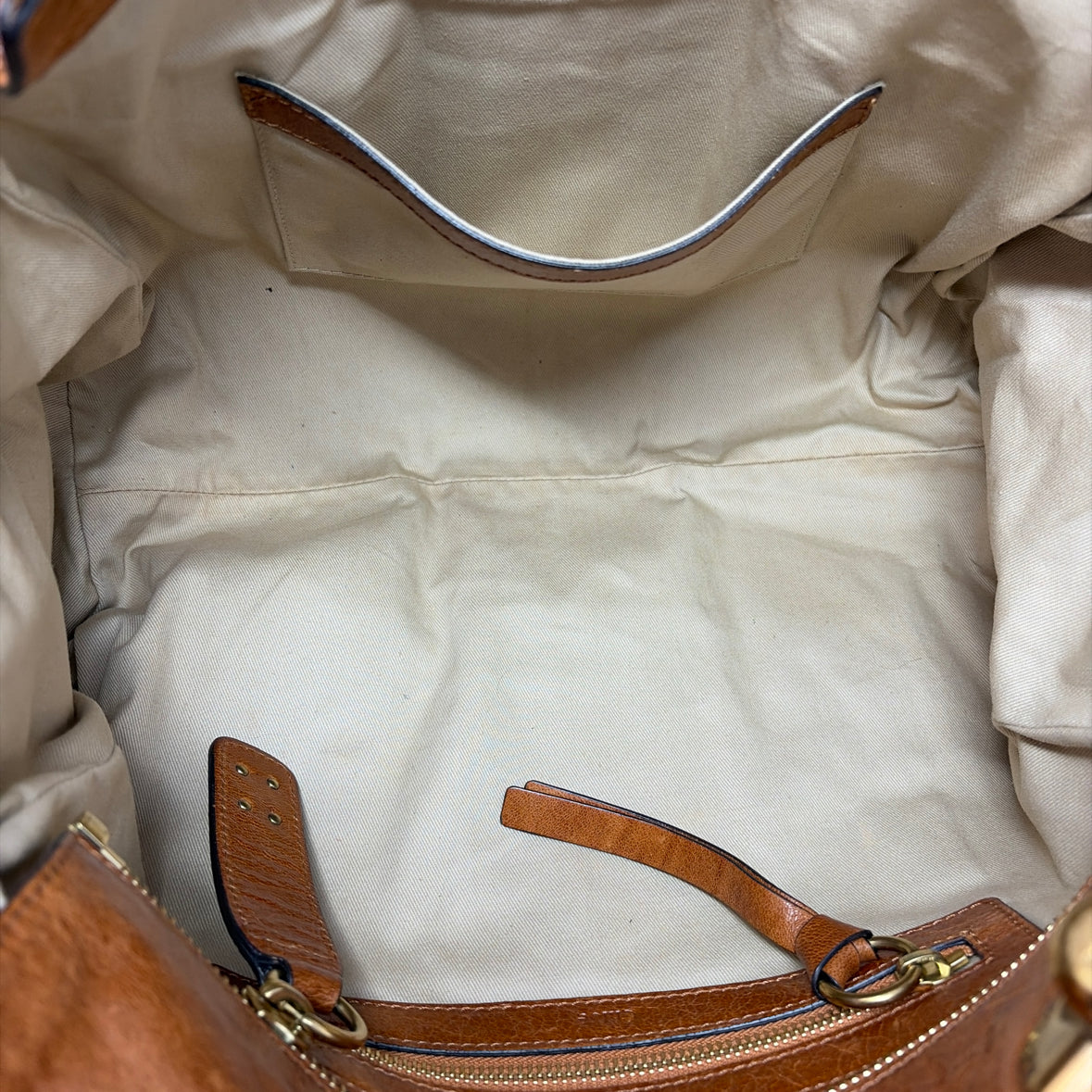 Pre-Owned Chloe Cognac Leather Designer Handbag