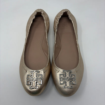 Pre-Owned Shoe Size 8.5 Tory Burch Gold Flats
