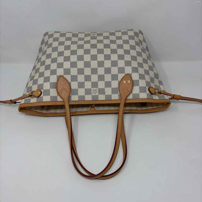Pre-Owned Louis Vuitton Damier Azur Calf Hair Designer Handbag